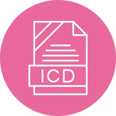 ICD file format, web icon, vector illustration clipart