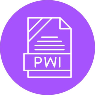 PWI dosya biçimi, web simgesi, vektör illüstrasyonu