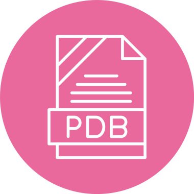 PDB file format, web icon, vector illustration clipart