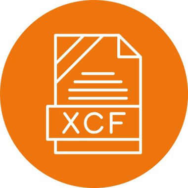 XCF file format, web icon, vector illustration clipart