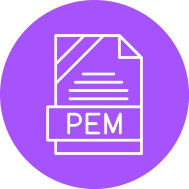 PEM file format, web icon, vector illustration clipart