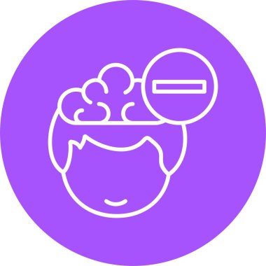 Beyni olan insan kafası simgesi, vektör basit tasarım