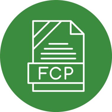  FCP file format icon, vector illustration simple design clipart