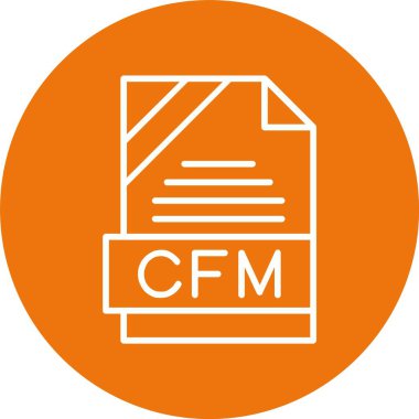 CFM file format icon, vector illustration simple design clipart