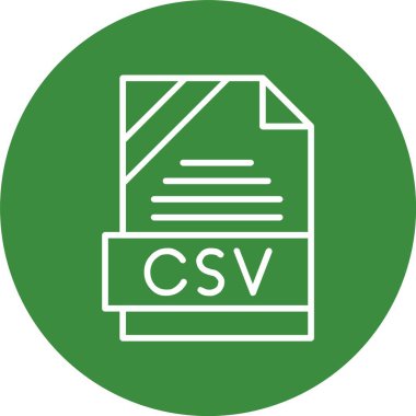 CSV dosya biçimi simgesi, vektör illüstrasyonu basit tasarım