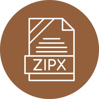 ZIPX dosya biçimi, web simgesi, vektör illüstrasyonu