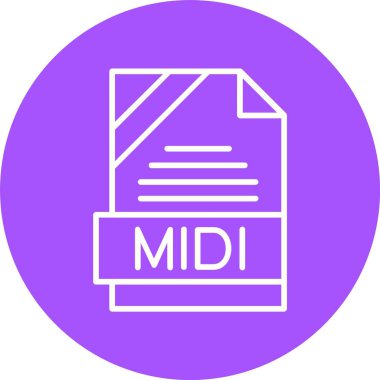MIDI dosya biçimi, web simgesi, vektör illüstrasyonu