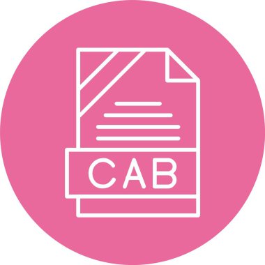 CAB dosya biçimi, web simgesi, vektör illüstrasyonu