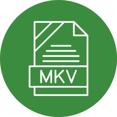 MKV file format, web icon, vector illustration