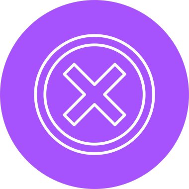 Crossmark web simgesi, vektör illüstrasyonu