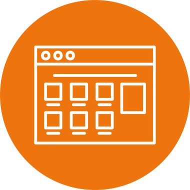 E-ticaret web sitesi simgesi, basit vektör illüstrasyonu