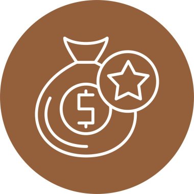 Benzersiz para çantası vektör simgesi