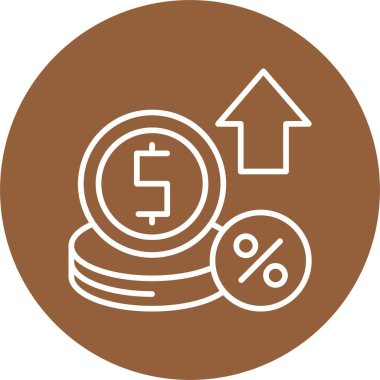 Faiz oranı web simgesi basit illüstrasyon