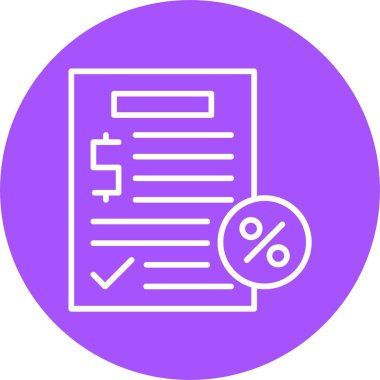 Vergilendirme dosya simgesi, vektör illüstrasyonu  