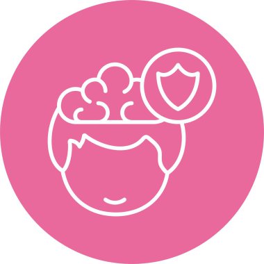 Vektör çizimi, insan düşüncesinin simgesi, güvenlik