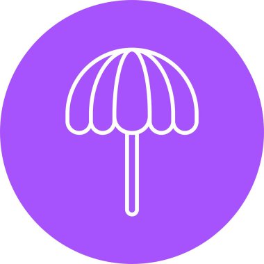 Plaj Şemsiyesi web simgesi basit illüstrasyon