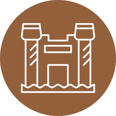 Kumdan kale ağ ikonu vektör illüstrasyonu 