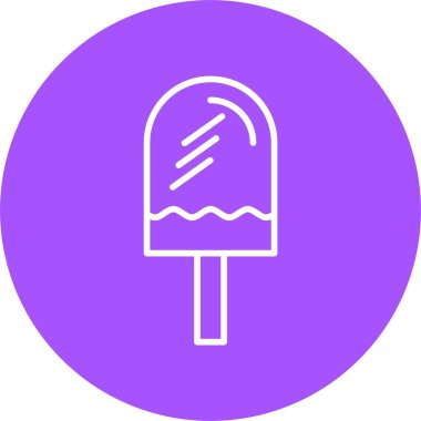 Popsicle simge rengi dış hat vektörü