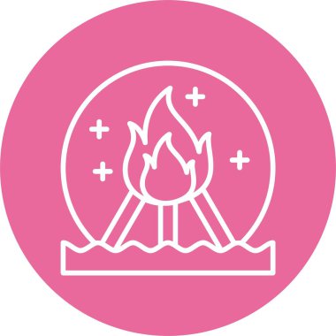 yanan alev simgesi, vektör illüstrasyonu