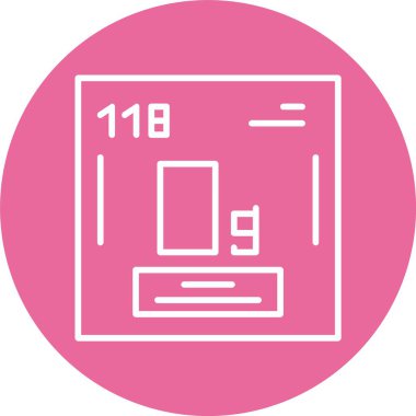 Oganesson Web simgesi vektör illüstrasyonu
