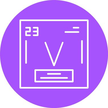Vanadyum web simgesi vektör illüstrasyonu