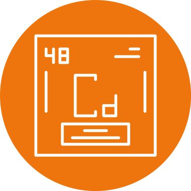 Periyodik Tablo öğesi kadmiyum simgesi beyaz arka plan üzerinde. Vektör çizim.