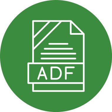 ADF dosya biçimi, web simgesi, vektör illüstrasyonu