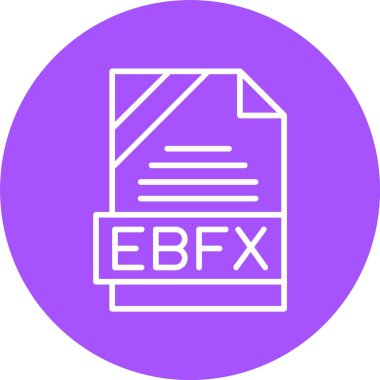 EBFX dosya biçimi, web simgesi, vektör illüstrasyonu