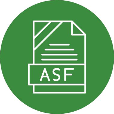 ASF dosya biçimi, web simgesi, vektör illüstrasyonu