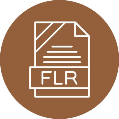 FLR file format, web icon, vector illustration clipart