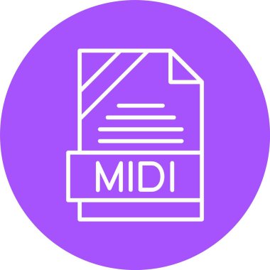 MIDI dosya biçimi, web simgesi, vektör illüstrasyonu