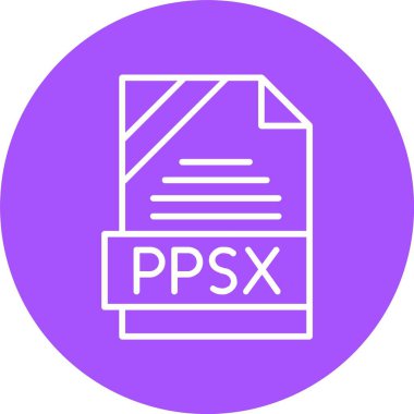 PPSX dosya biçimi, web simgesi, vektör illüstrasyonu