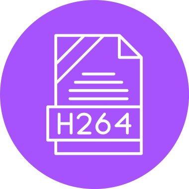 H264 dosya biçimi, web simgesi, vektör illüstrasyonu