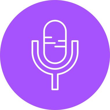 mikrofon düz simgesi, vektör illüstrasyonu