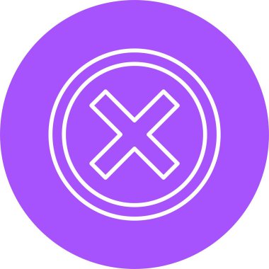 Crossmark web simgesi, vektör illüstrasyonu