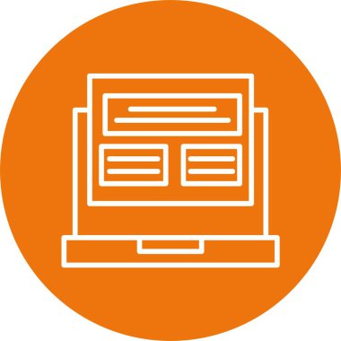 Güzel Laptop Glyph Vektör Simgesi