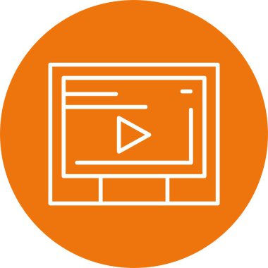 Video web simgesi, basit illüstrasyon