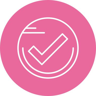 Kontrol imi düz simgesi, vektör illüstrasyonu