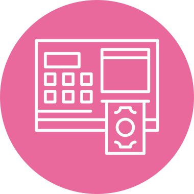 atm bankası finans simgesi ana hatları biçiminde