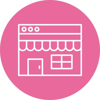 Çevrimiçi Mağaza. Web simgesi basit illüstrasyon