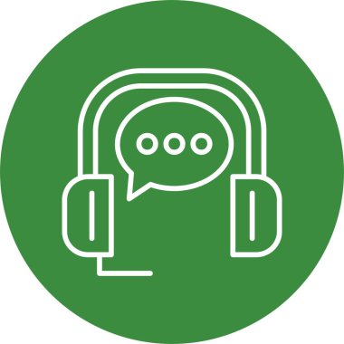 Sohbet Desteği Web simgesi basit illüstrasyon