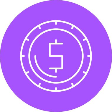 Dolar İşareti Web simgesi, basit illüstrasyon