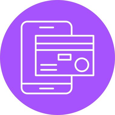 Mobil Bankacılık Web simgesi basit illüstrasyon