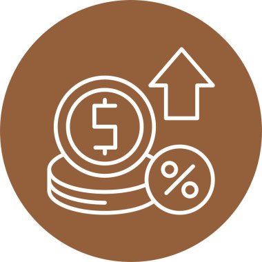 Faiz oranı web simgesi basit illüstrasyon