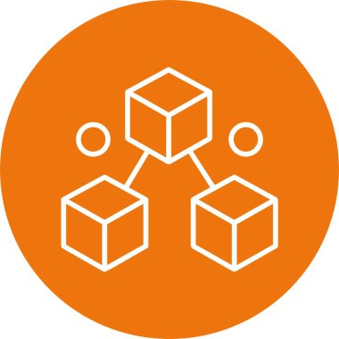 Blockchain web simgesi basit illüstrasyon