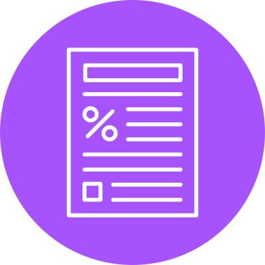  Web için vergi formu simgesi, vektör illüstrasyonu