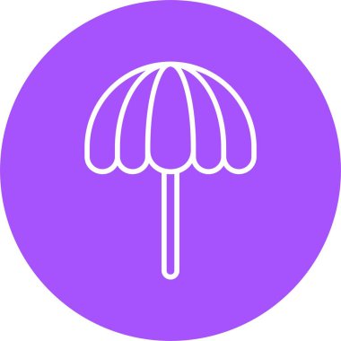Plaj Şemsiyesi web simgesi basit illüstrasyon