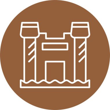 Kumdan kale ağ ikonu vektör illüstrasyonu 