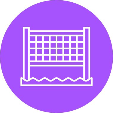  Plaj voleybolu web ikonu vektör illüstrasyonu 