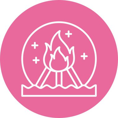 yanan alev simgesi, vektör illüstrasyonu